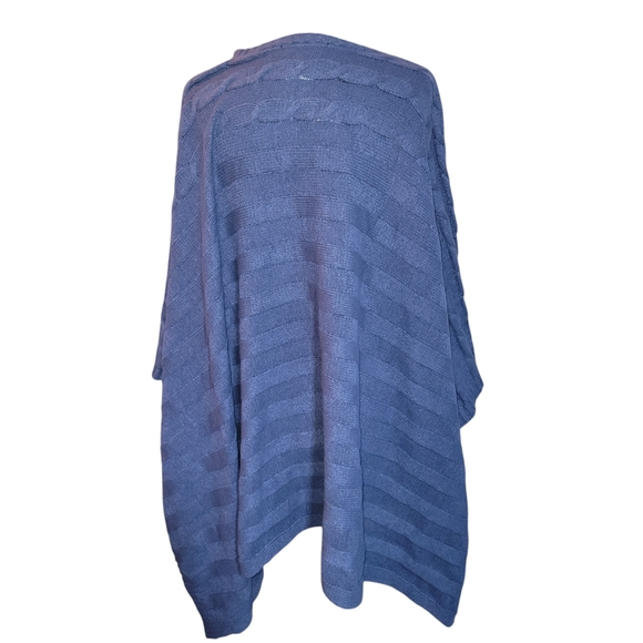 NWT Lisa Rinna Collection Blue Poncho Sweater - Picture 5 of 6